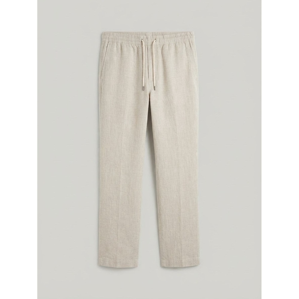 Quince Linen Wide Leg Pants Women L Beige Nuetral Minimal Beach Boho Peasant